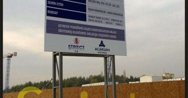 Büyük boy inşaat tabelası