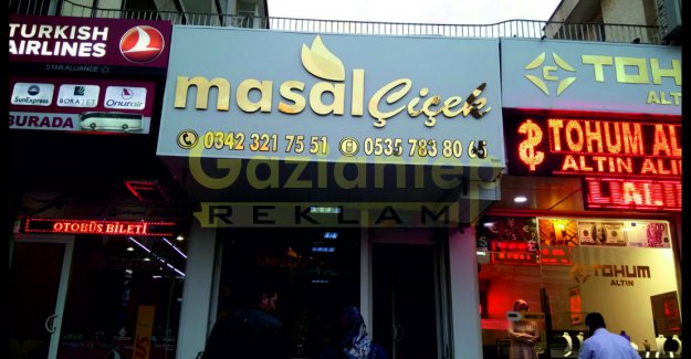 Çiçekci Gold alkor ışıklı harfli tabela