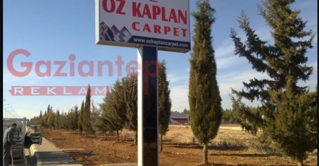 Gaziantep hava alanı ışıklı totem tabela