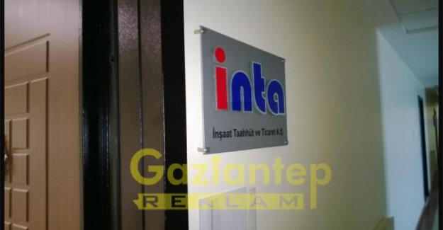İnta İnşaat İçin Yaptığımız Kabartma Harfli Büro Levhası